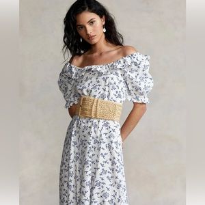 Polo Ralph Lauren Linen Ruffled Floral Dress